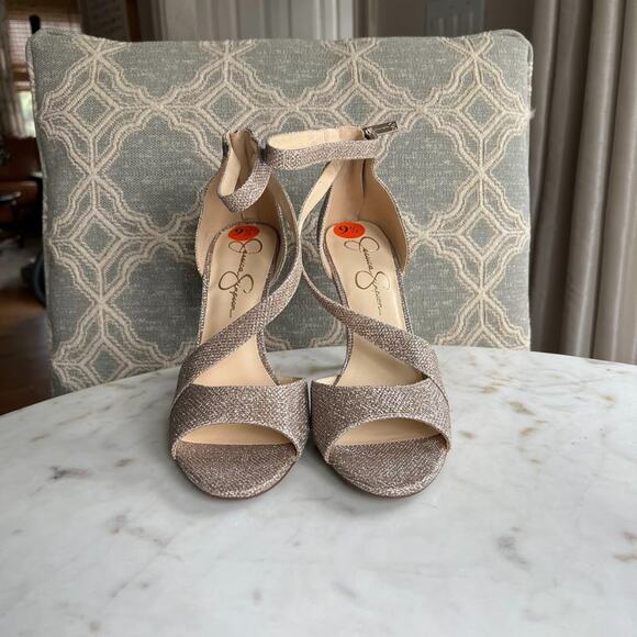 Jessica Simpson Rayli Sparkle Ankle Strap Heels - Picture 3 of 10